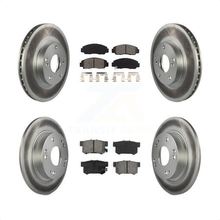 Front Rear Coated Disc Brake Rotors And Semi-Metallic Pads Kit For Acura CSX KGS-100767 by Transit Auto