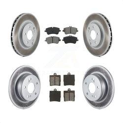Front Rear Coated Disc Brake Rotors And Semi-Metallic Pads Kit For Mercedes-Benz SLK280 SLK300 KGS-100771