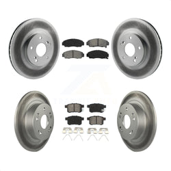 Front Rear Coated Disc Brake Rotors And Semi-Metallic Pads Kit For Honda Accord Acura TSX KGS-100777