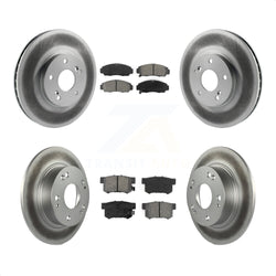 Front Rear Coated Disc Brake Rotors And Semi-Metallic Pads Kit For Honda Accord Acura TSX KGS-100778