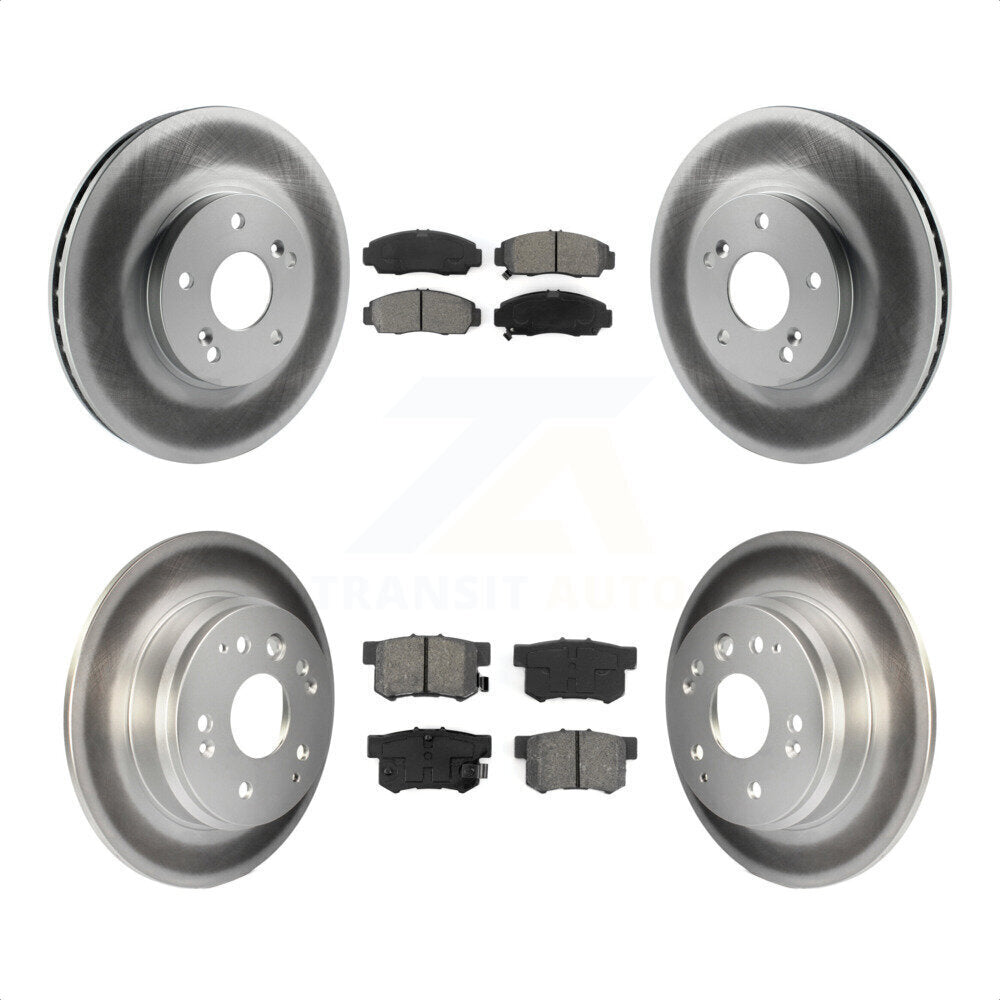 Front Rear Coated Disc Brake Rotors And Semi-Metallic Pads Kit For Acura TL KGS-100779 by Transit Auto