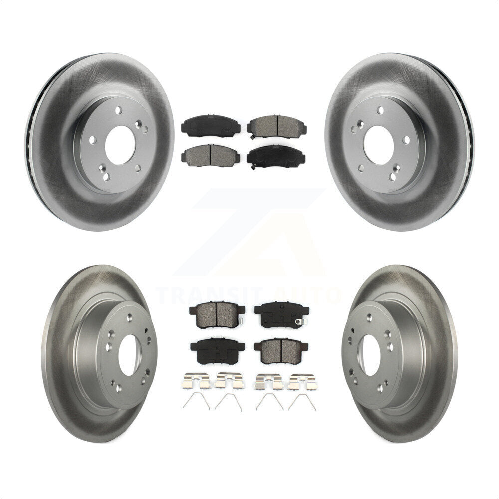 Front Rear Coated Disc Brake Rotors And Semi-Metallic Pads Kit For Honda Accord Acura TSX KGS-100780 by Transit Auto