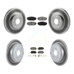 Front Rear Coated Disc Brake Rotors And Semi-Metallic Pads Kit For 2001-2002 Acura MDX KGS-100781