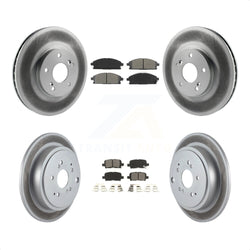 Front Rear Coated Disc Brake Rotors And Semi-Metallic Pads Kit For 2003-2006 Acura MDX KGS-100783