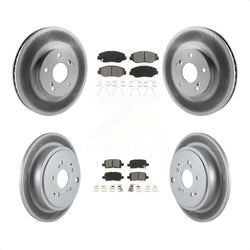 Front Rear Coated Disc Brake Rotors And Semi-Metallic Pads Kit For 2003-2008 Honda Pilot KGS-100784