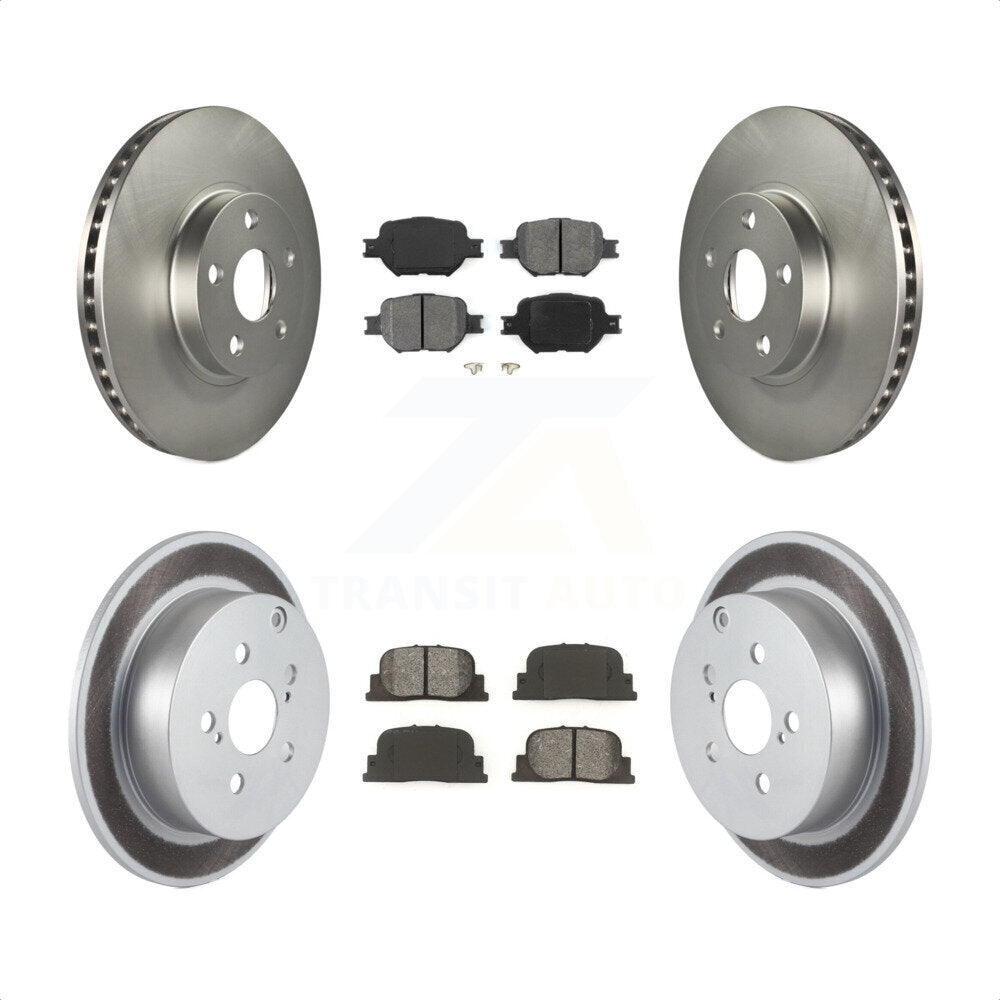 Front Rear Coated Disc Brake Rotors And Semi-Metallic Pads Kit For 2005-2010 Scion tC KGS-100793 by Transit Auto