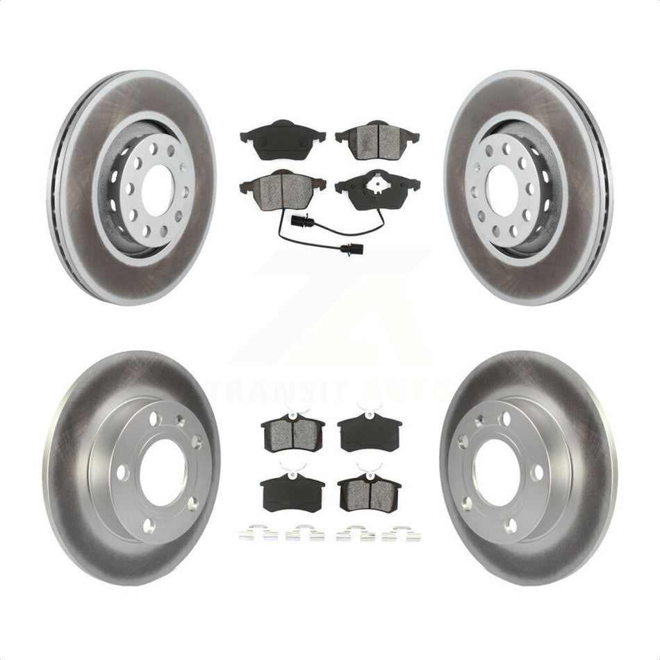 Front Rear Coated Disc Brake Rotors And Semi-Metallic Pads Kit For 2002 Audi S4 KGS-100796 by Transit Auto