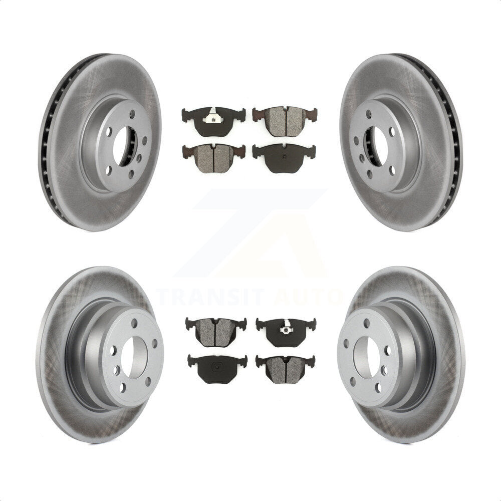 Front Rear Coated Disc Brake Rotors And Semi-Metallic Pads Kit For BMW X5 KGS-100799 by Transit Auto