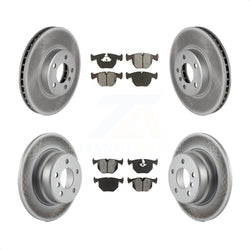 Front Rear Coated Disc Brake Rotors And Semi-Metallic Pads Kit For BMW X5 KGS-100799