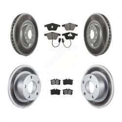 Front Rear Coated Disc Brake Rotors And Semi-Metallic Pads Kit For Audi A6 With 321mm Diameter Rotor Single Piston Caliper KGS-100800