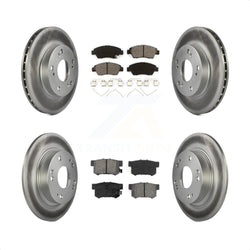 Front Rear Coated Disc Brake Rotors And Semi-Metallic Pads Kit For Honda Civic KGS-100807