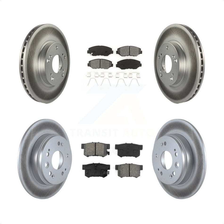 Front Rear Coated Disc Brake Rotors And Semi-Metallic Pads Kit For 2002-2004 Honda CR-V KGS-100809 by Transit Auto