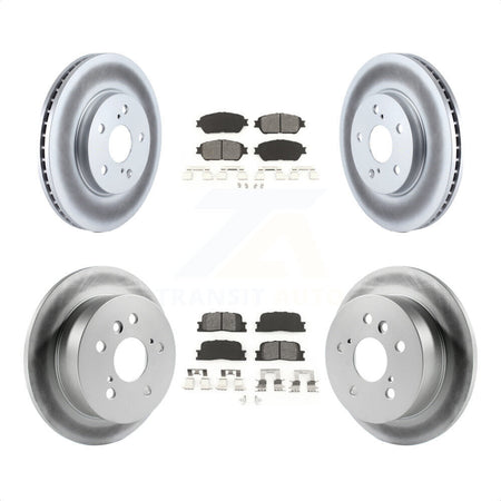 Front Rear Coated Disc Brake Rotors And Semi-Metallic Pads Kit For Toyota Camry Lexus ES300 KGS-100813 by Transit Auto