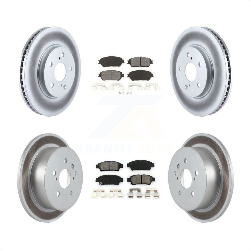 Front Rear Coated Disc Brake Rotors And Semi-Metallic Pads Kit For 2004-2010 Toyota Sienna KGS-100814 by Transit Auto