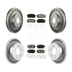 Front Rear Coated Disc Brake Rotors And Semi-Metallic Pads Kit For 2010-2012 Kia Rondo KGS-100815