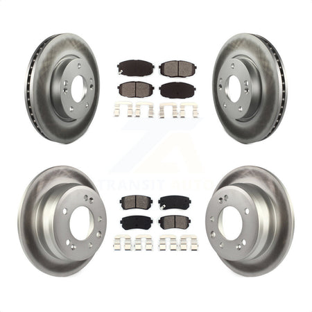 Front Rear Coated Disc Brake Rotors And Semi-Metallic Pads Kit For Hyundai Elantra KGS-100816 by Transit Auto