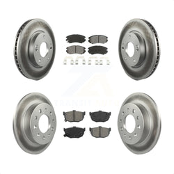 Front Rear Coated Disc Brake Rotors And Semi-Metallic Pads Kit For Hyundai Tiburon KGS-100818