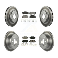 Front Rear Coated Disc Brake Rotors And Semi-Metallic Pads Kit For 2012-2013 Kia Soul KGS-100822