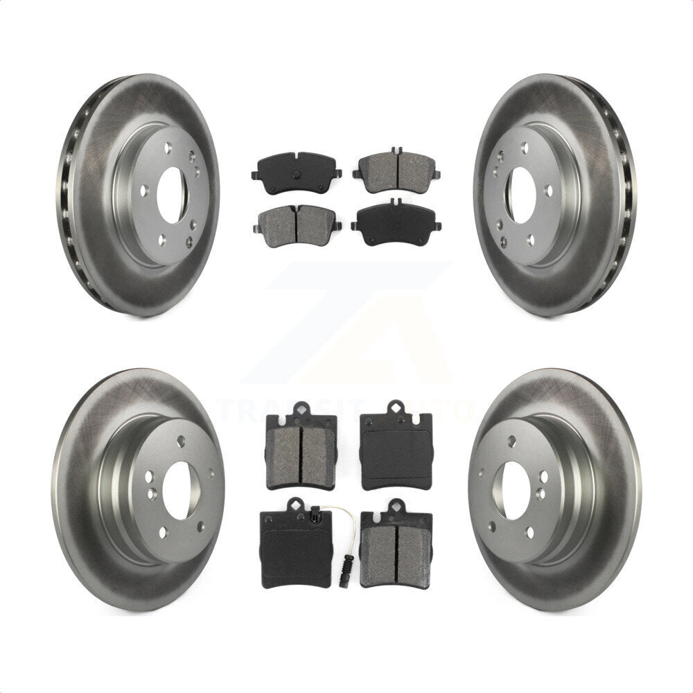 Front Rear Coated Disc Brake Rotors And Semi-Metallic Pads Kit For 2003-2005 Mercedes-Benz C240 Wagon with RWD KGS-100826 by Transit Auto