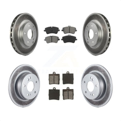 Front Rear Coated Disc Brake Rotors And Semi-Metallic Pads Kit For Mercedes-Benz C230 C240 KGS-100827