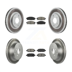 Front Rear Coated Disc Brake Rotors And Semi-Metallic Pads Kit For 2004-2009 Nissan Quest KGS-100833