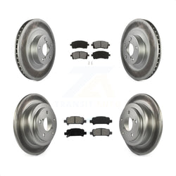 Front Rear Coated Disc Brake Rotors And Semi-Metallic Pads Kit For Subaru Impreza WRX KGS-100841