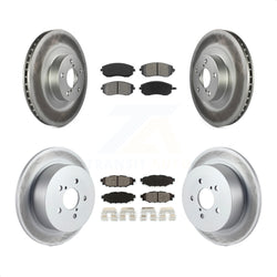 Front Rear Coated Disc Brake Rotors And Semi-Metallic Pads Kit For 2005-2005 Subaru Outback Legacy KGS-100846