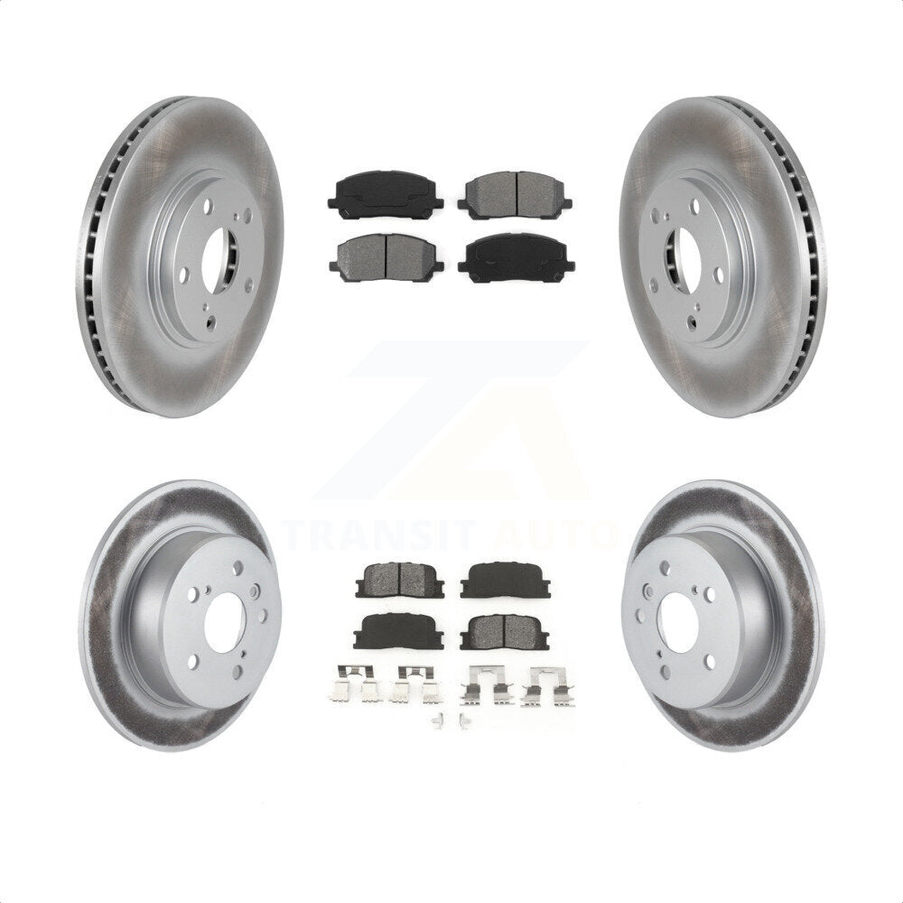 Front Rear Coated Disc Brake Rotors And Semi-Metallic Pads Kit For 2001-2003 Toyota Highlander AWD KGS-100849 by Transit Auto