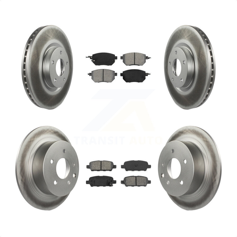 Front Rear Coated Disc Brake Rotors And Semi-Metallic Pads Kit For Nissan Altima Maxima KGS-100856 by Transit Auto