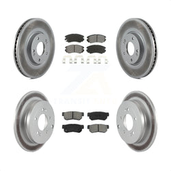 Front Rear Coated Disc Brake Rotors And Semi-Metallic Pads Kit For 2006-2009 Hyundai Azera KGS-100862