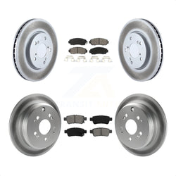 Front Rear Coated Disc Brake Rotors And Semi-Metallic Pads Kit For 2005-2010 Honda Odyssey KGS-100868