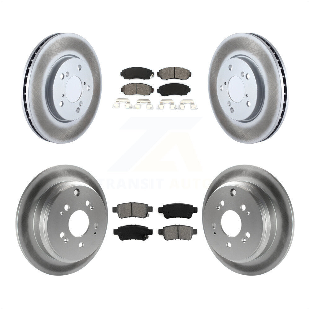 Front Rear Coated Disc Brake Rotors And Semi-Metallic Pads Kit For 2005-2010 Honda Odyssey KGS-100868 by Transit Auto