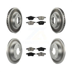 Front Rear Coated Disc Brake Rotors And Semi-Metallic Pads Kit For Mazda 3 Sport KGS-100869
