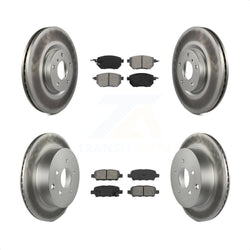 Front Rear Coated Disc Brake Rotors And Semi-Metallic Pads Kit For Nissan Murano KGS-100876