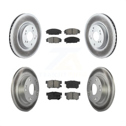 Front Rear Coated Disc Brake Rotors And Semi-Metallic Pads Kit For Honda Civic Acura CSX KGS-100877