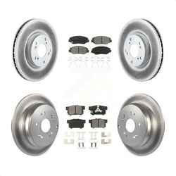 Front Rear Coated Disc Brake Rotors And Semi-Metallic Pads Kit For 2005-2006 Honda CR-V KGS-100878