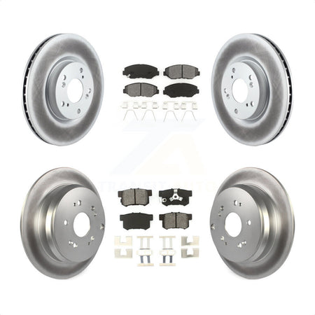 Front Rear Coated Disc Brake Rotors And Semi-Metallic Pads Kit For 2005-2006 Honda CR-V KGS-100878 by Transit Auto