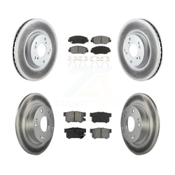Front Rear Coated Disc Brake Rotors And Semi-Metallic Pads Kit For Honda Civic Acura ILX KGS-100879