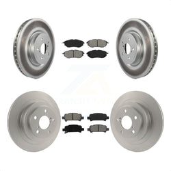 Front Rear Coated Disc Brake Rotors And Semi-Metallic Pads Kit For Subaru Legacy KGS-100890