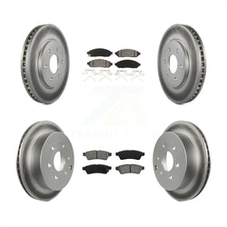 Front Rear Coated Disc Brake Rotors And Semi-Metallic Pads Kit For Nissan Frontier Suzuki Equator 2.5L KGS-100894