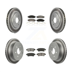 Front Rear Coated Disc Brake Rotors And Semi-Metallic Pads Kit For 2006-2007 Nissan Xterra KGS-100897