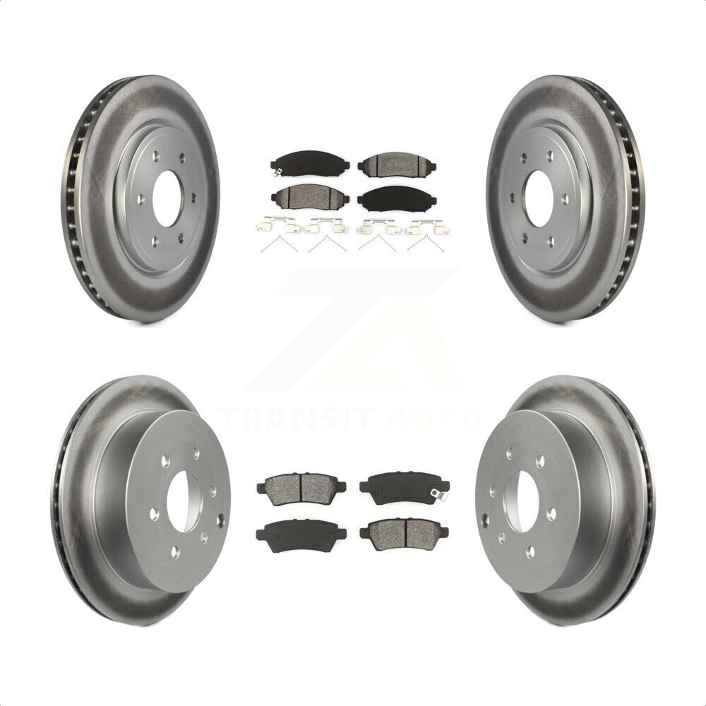 Front Rear Coated Disc Brake Rotors And Semi-Metallic Pads Kit For 2006-2007 Nissan Xterra KGS-100897 by Transit Auto