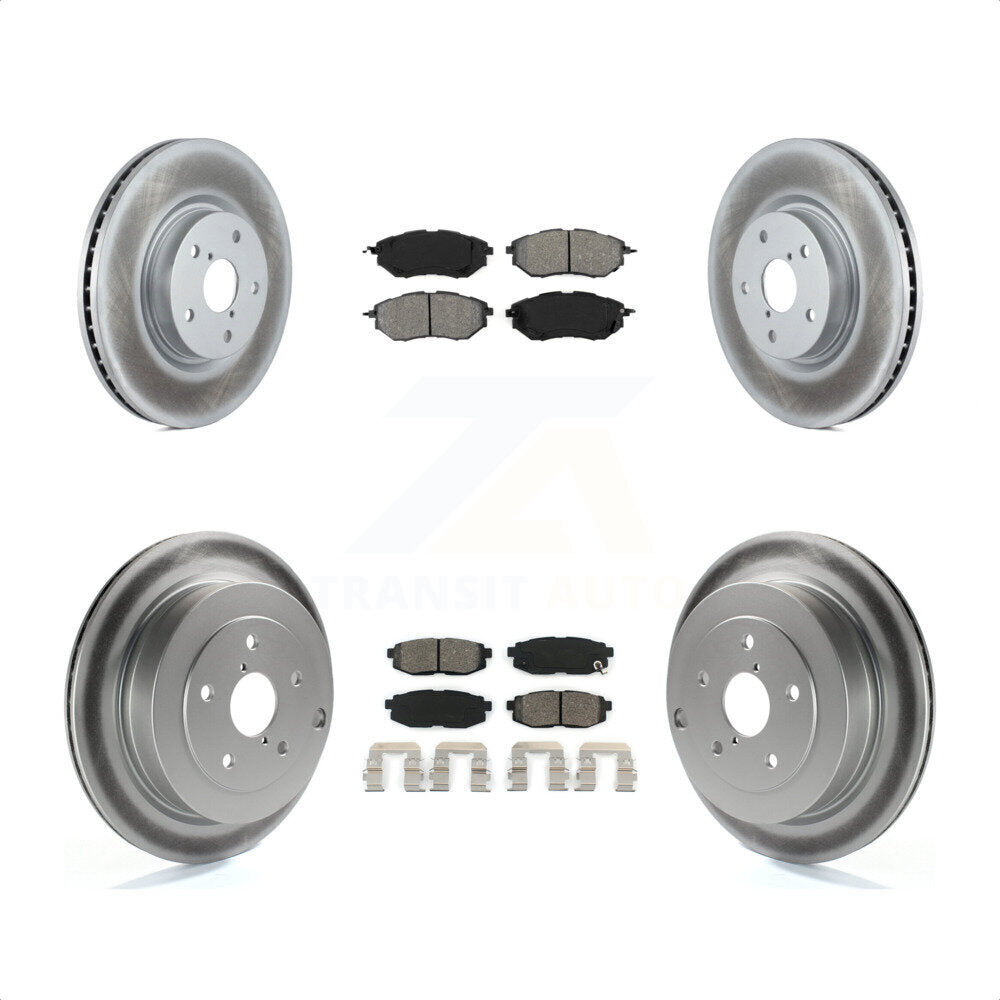 Front Rear Coated Disc Brake Rotors And Semi-Metallic Pads Kit For Subaru Tribeca B9 KGS-100900 by Transit Auto