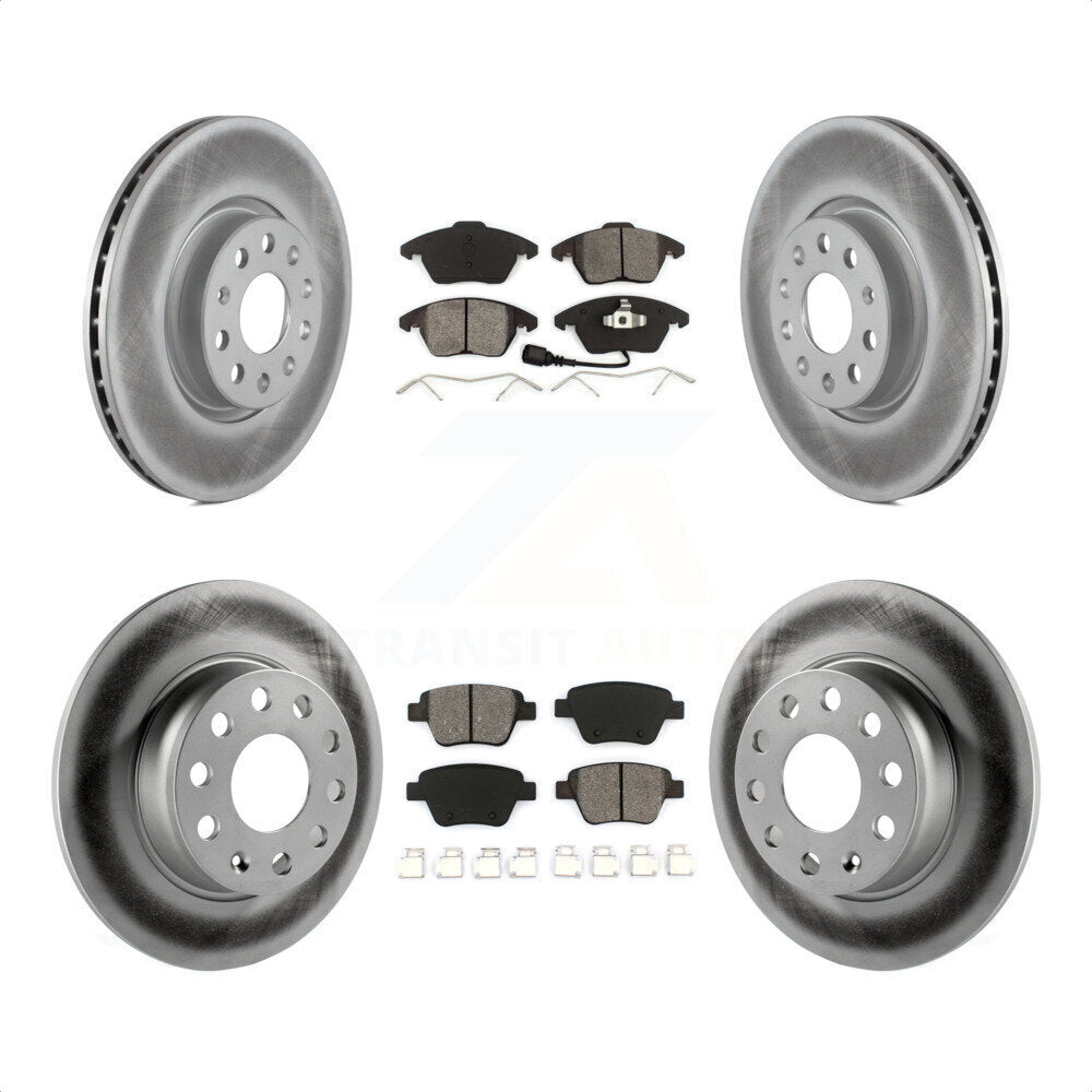 Front Rear Coated Disc Brake Rotors And Semi-Metallic Pads Kit For Volkswagen Beetle GTI KGS-100904 by Transit Auto