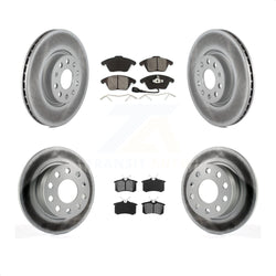 Front Rear Coated Disc Brake Rotors And Semi-Metallic Pads Kit For Volkswagen Jetta Beetle KGS-100906
