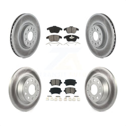 Front Rear Coated Disc Brake Rotors And Semi-Metallic Pads Kit For Volkswagen Tiguan Audi Q3 Limited Quattro KGS-100907