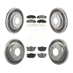Front Rear Coated Disc Brake Rotors And Semi-Metallic Pads Kit For Kia Spectra Spectra5 KGS-100909
