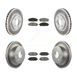 Front Rear Coated Disc Brake Rotors And Semi-Metallic Pads Kit For 2005-2006 Nissan X-Trail KGS-100910
