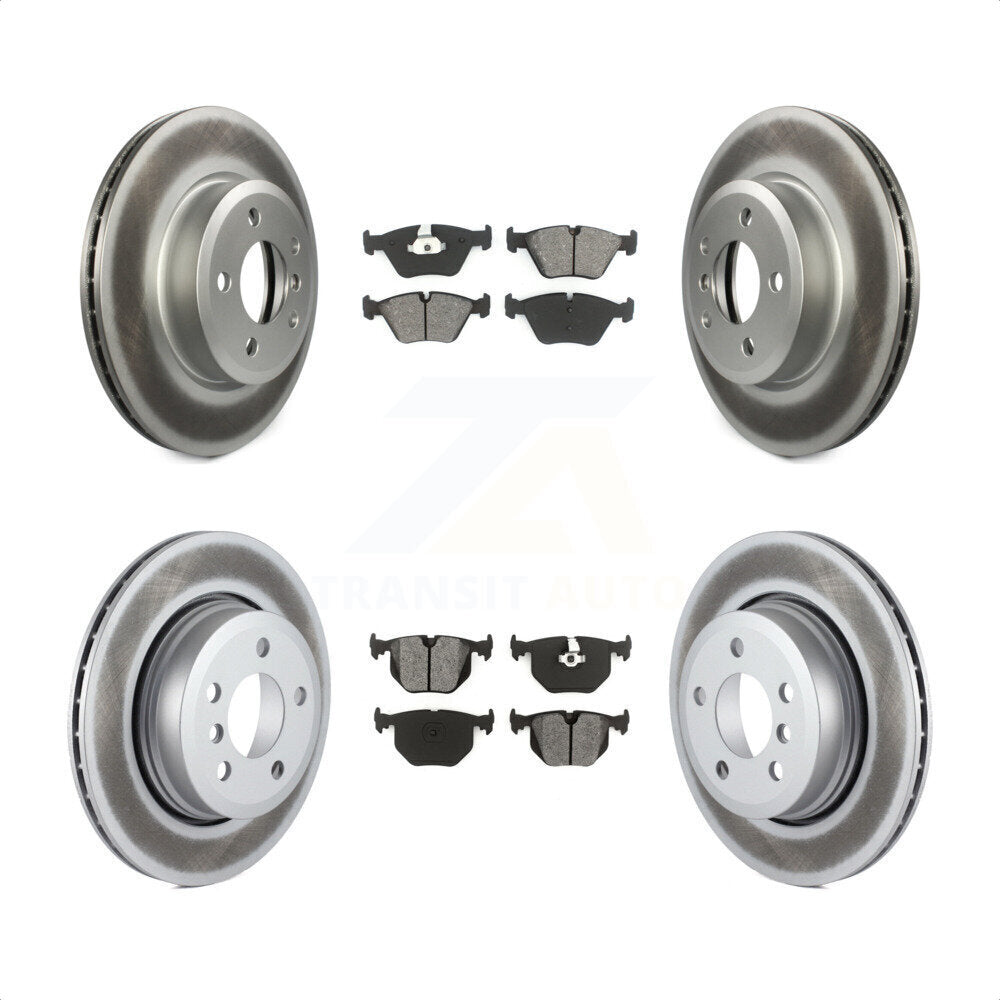 Front Rear Coated Disc Brake Rotors And Semi-Metallic Pads Kit For 2004-2010 BMW X3 KGS-100913 by Transit Auto