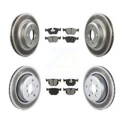 Front Rear Coated Disc Brake Rotors And Semi-Metallic Pads Kit For 2004-2010 BMW X3 KGS-100913